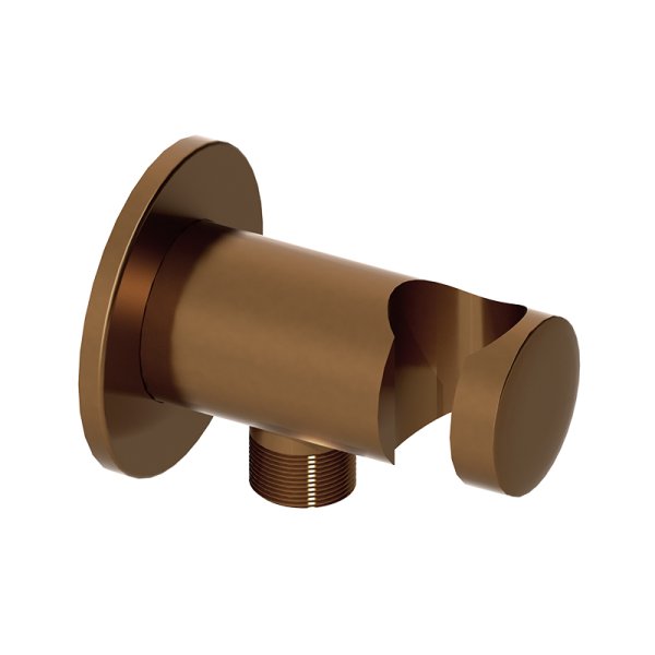 Abacus Emotion Round Wall Outlet Shower Valve & Holder - Brushed Bronze