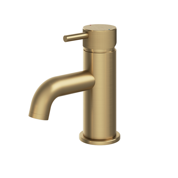 Abacus Iso Pro Mini Mono Basin Mixer - Brushed Brass