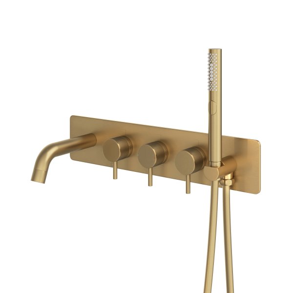 Abacus Iso Pro Thermostatic Concealed Bath-Shower Mixer - Brushed Brass