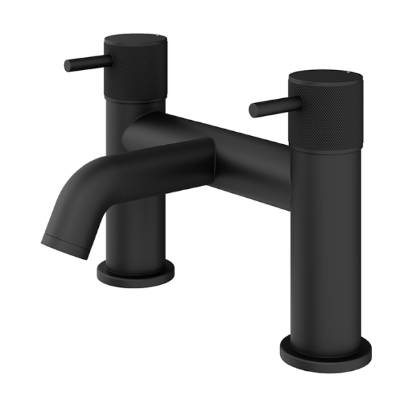 Abacus Iso Pro Deck Mounted Bath Filler - Matt Black