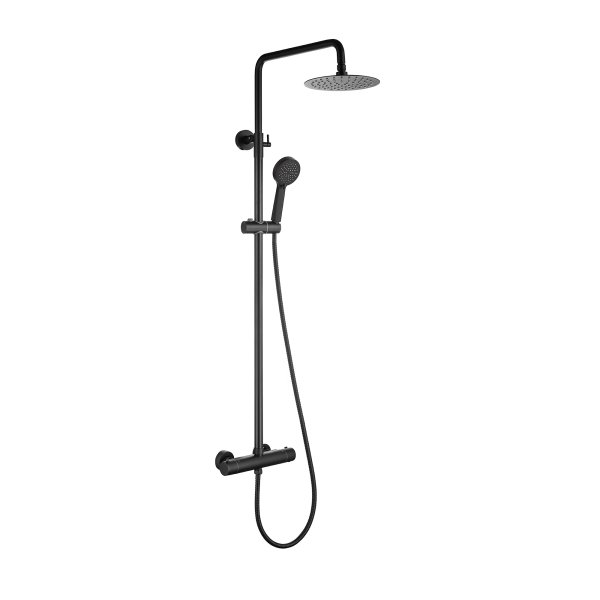 Abacus Emotion Thermostatic Shower Set - Matt Black