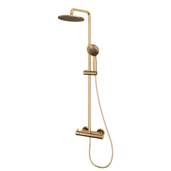 Abacus Emotion Thermostatic Shower Set - Brushed Brass