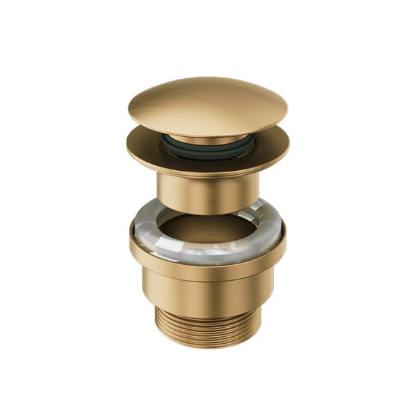 Abacus Universal Click Freeflow Basin Waste - Brushed Brass