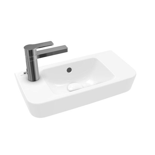 Villeroy & Boch O.Novo 500mm Wall-Hung Cloakroom Basin with Overflow - Left Hand