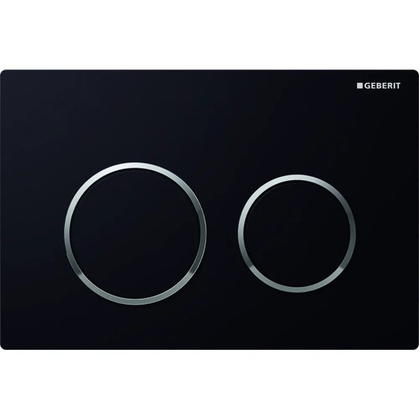 Geberit Kappa 21 Dual Flush Plate - Black/Chrome