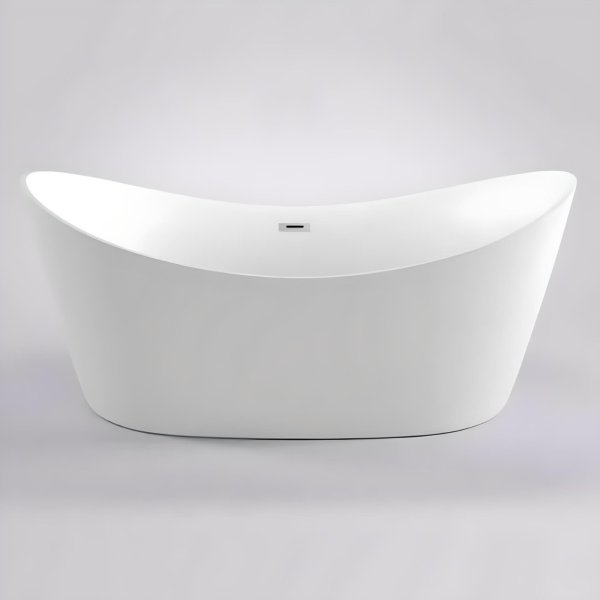 Trojan Emerald 1700 x 800mm Double Ended Freestanding Slipper Bath - Matt White