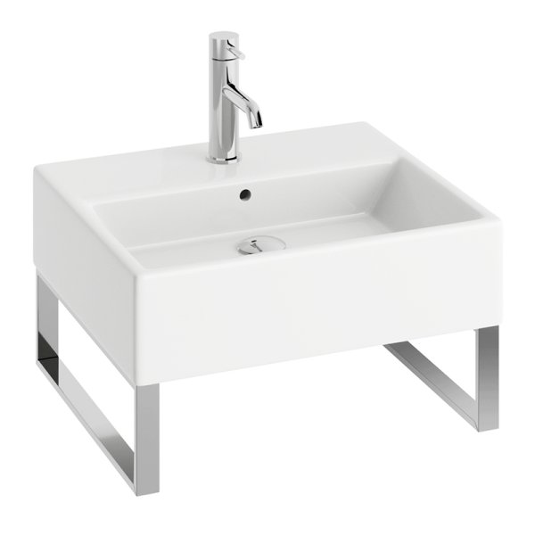 Abacus Concept Pure 500mm 1 Tap Hole Basin with Brushed Stainless Steel Towel Hangers