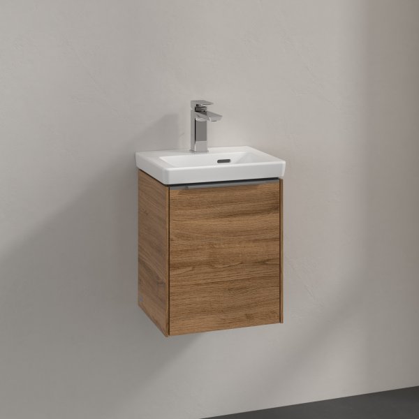 Villeroy & Boch Subway 3.0 350mm 1 Door Vanity Unit with Chrome Handle - Oak Kansas