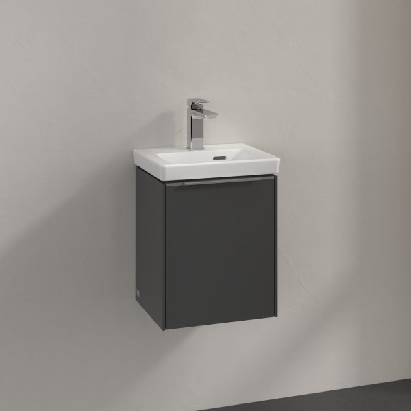 Villeroy & Boch Subway 3.0 350mm 1 Door Vanity Unit with Chrome Handle - Graphite