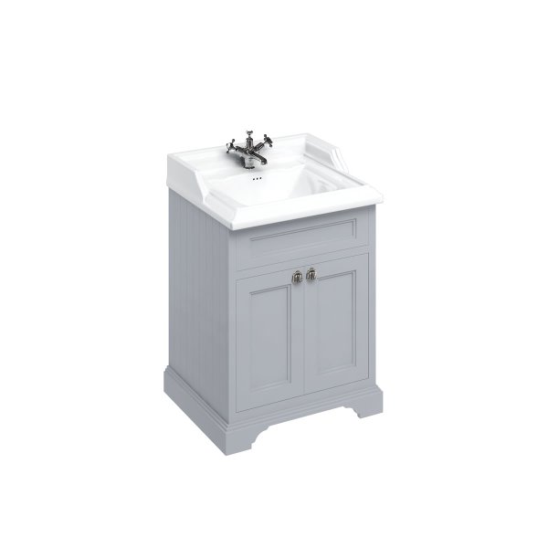 Burlington 650mm Vanity Unit with Two Doors & Basin - Classic Grey