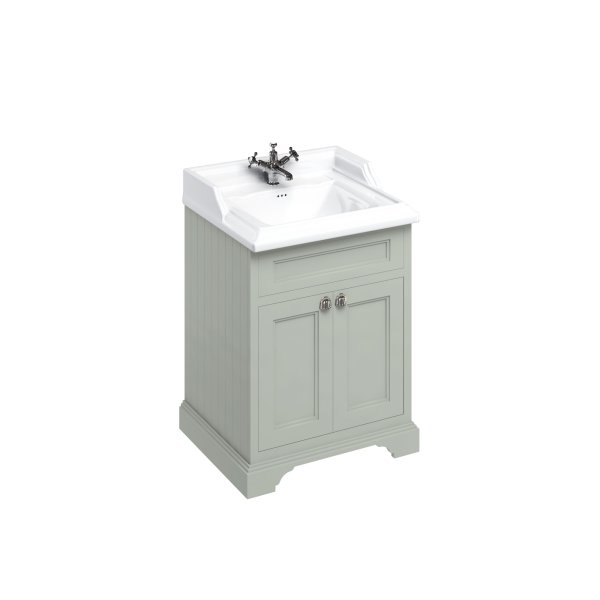 Burlington 650mm Vanity Unit with Two Doors & Basin - Dark Olive