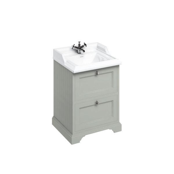 Burlington 650mm Vanity Unit with Two Drawers & Basin - Dark Olive