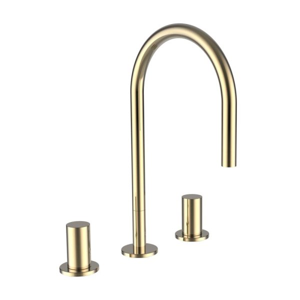 Kartell by Laufen 3-Hole Basin Mixer with Swivel Spout - Gold