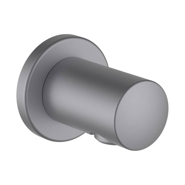 Laufen Round Wall Elbow with 42mm Projection & Vacuum Breaker - Stainless Steel