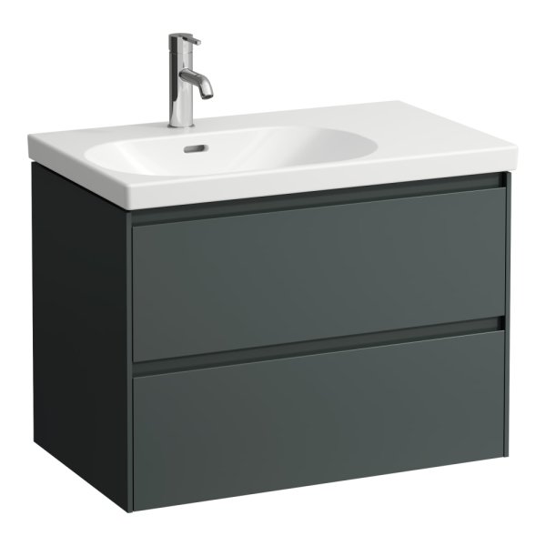 Laufen Lani Traffic Grey 750mm 2 Drawer Vanity Unit and Basin (Right Hand Shelf)