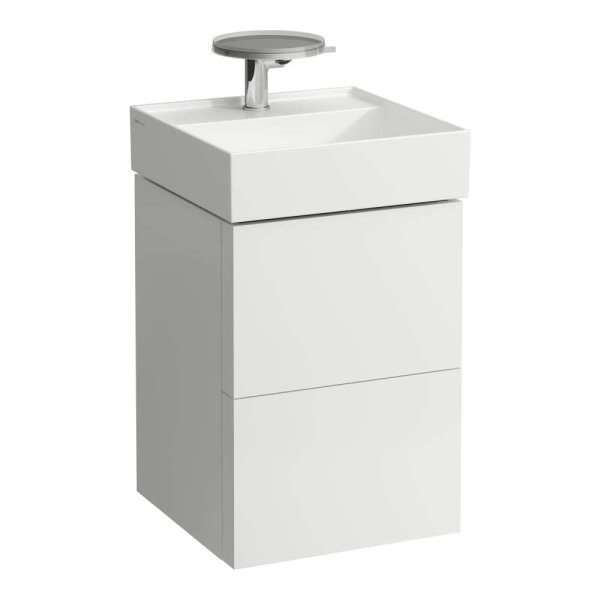 Kartell by Laufen 440mm 2 Drawer Vanity Unit with Organiser - Matt White