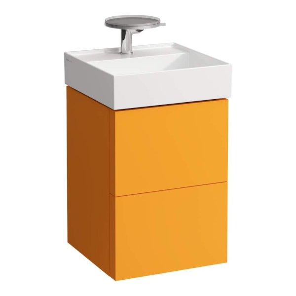 Kartell by Laufen 440mm 2 Drawer Vanity Unit with Organiser - Ochre Brown