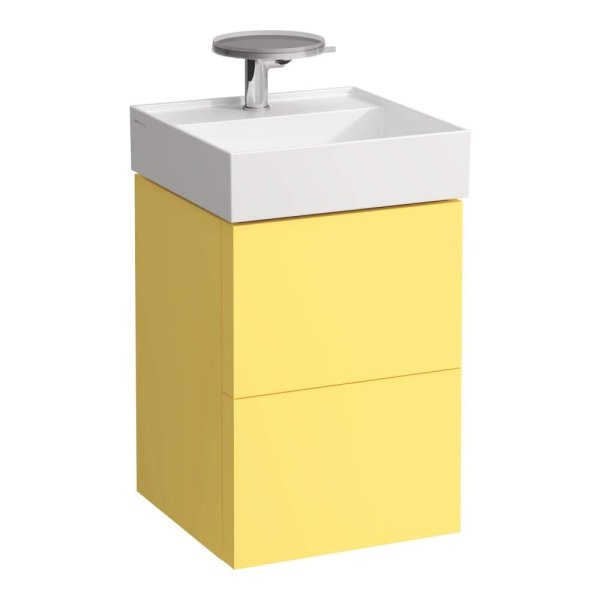 Kartell by Laufen 440mm 2 Drawer Vanity Unit with Organiser - Mustard Yellow