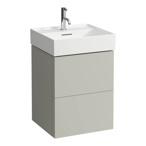 Kartell by Laufen 480mm 2 Drawer Vanity Unit with Organiser - Pebble Grey