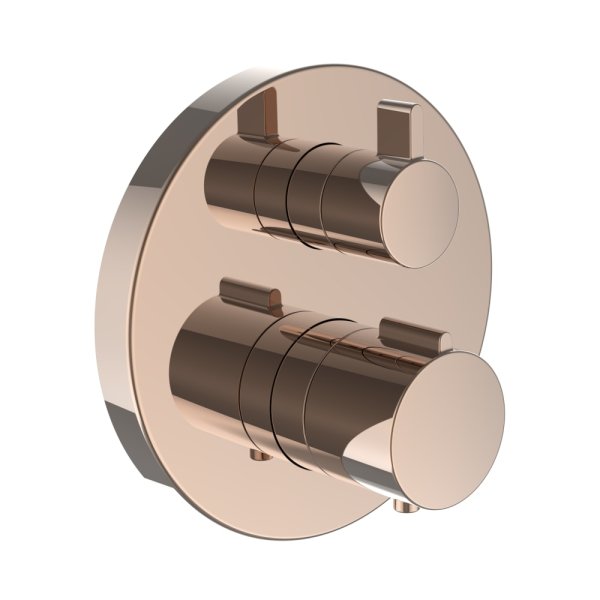 Laufen Twin Plus 2 Outlet Concealed Thermostatic Bath/Shower Mixer with Diverter - Rose Gold