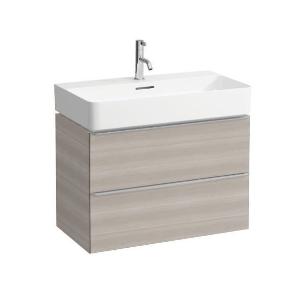 Laufen Space 735mm Two Drawer Vanity Unit - Light Walnut