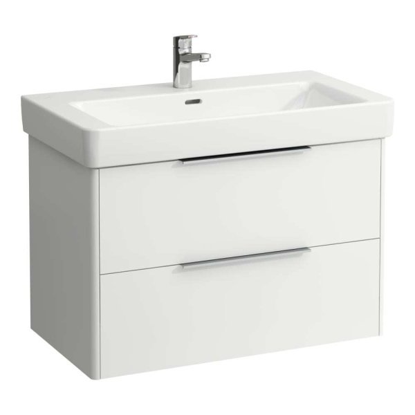 Laufen Base 810mm 2 Drawer Vanity Unit - Matt White