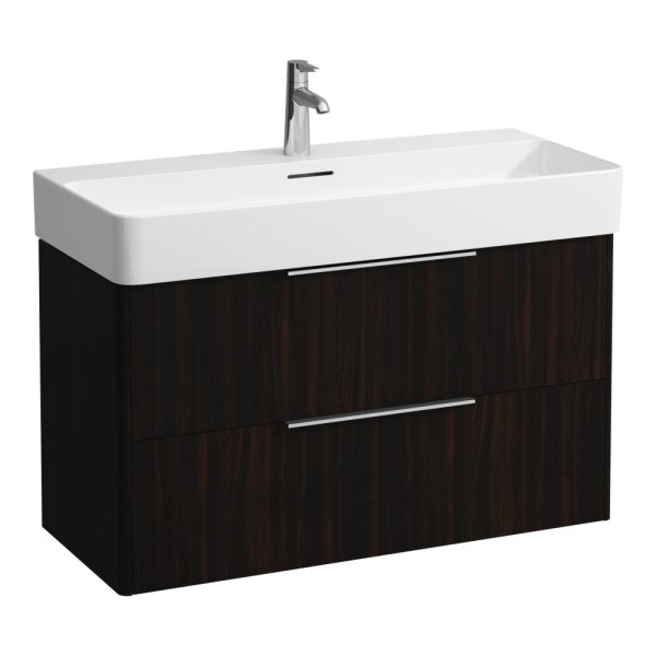 Laufen Base 930mm 2 Drawer Vanity Unit - Dark Elm