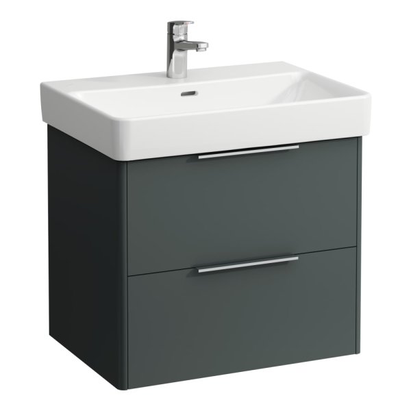 Laufen Base 615mm 2 Drawer Vanity Unit - Traffic Grey