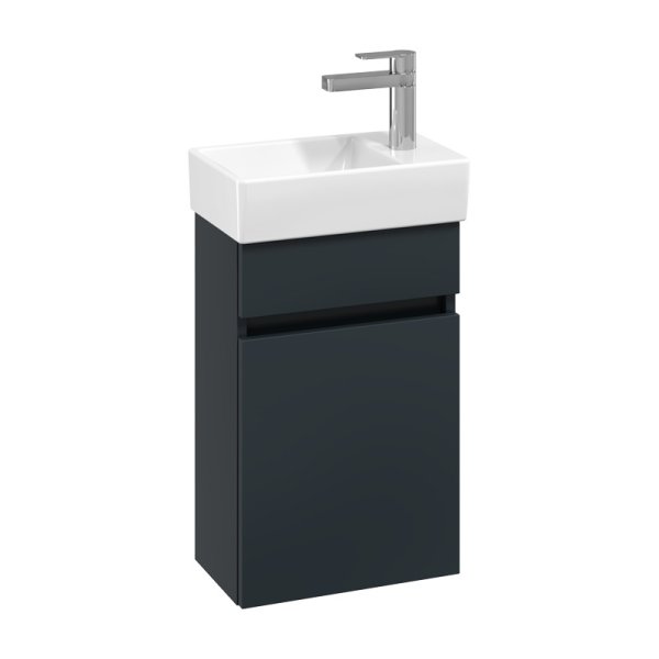 Villeroy & Boch Arto 360mm 1 Door Right Hand Vanity Unit with White Basin - Satin Grey