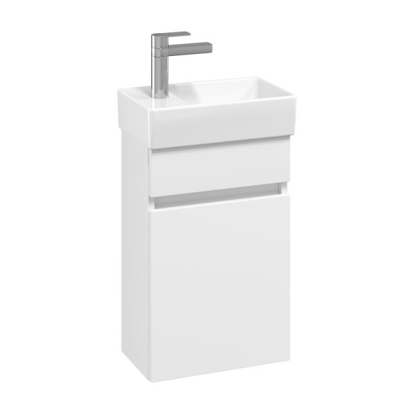 Villeroy & Boch Arto 360mm 1 Door Left Hand Vanity Unit with White Basin - Satin White