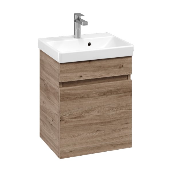 Villeroy & Boch Arto 450mm 1 Drawer Vanity Unit with White Basin - Oak Kansas