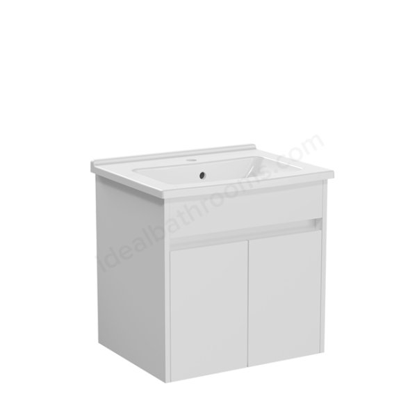 Vitra S50+ 600mm 2 Door Vanity Unit & Basin - Gloss White