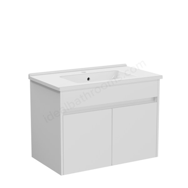 Vitra S50+ 800mm 2 Door Vanity Unit & Basin - Gloss White