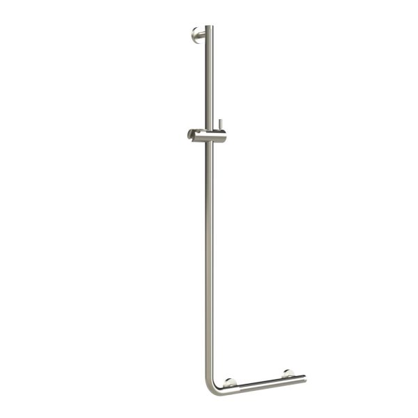 Coram Boston Comfort & Safety Grab Bar & Shower Riser Rail (Left Hand) - Brushed Stainless Steel