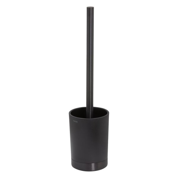 Coram Tune Freestanding Toilet Brush & Holder - Brushed Metal/Black