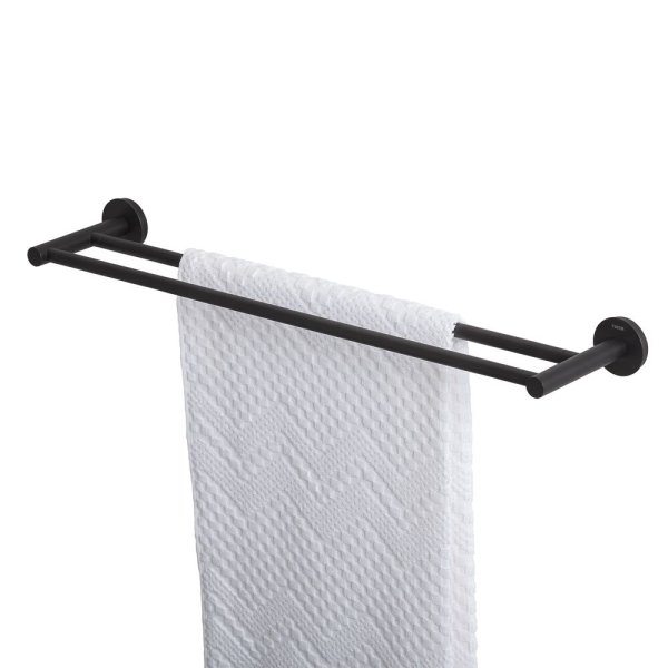 Coram Urban 600mm Double Towel Rail - Black