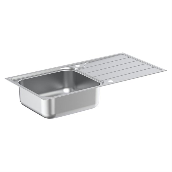 Armitage Shanks Sandringham 1000mm Stainless Steel Kitchen Sink and Drainer