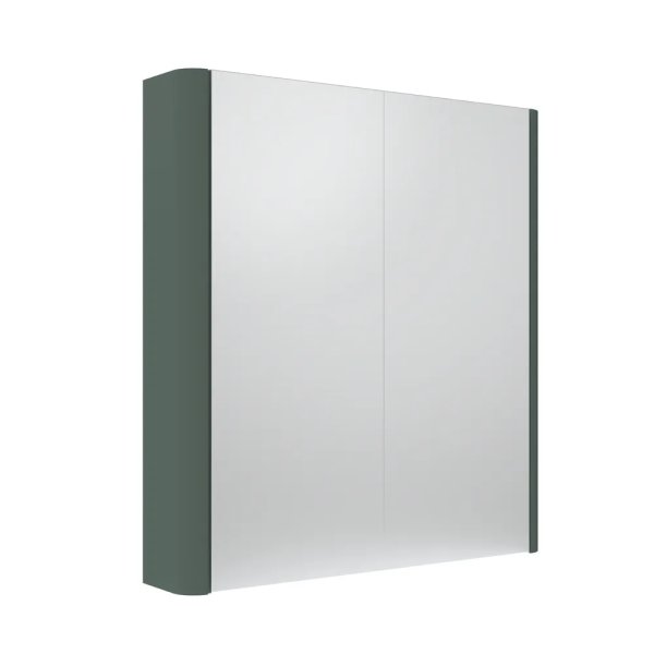 Tavistock Compass 600mm Double Mirrored Wall Cabinet - Viridian Green