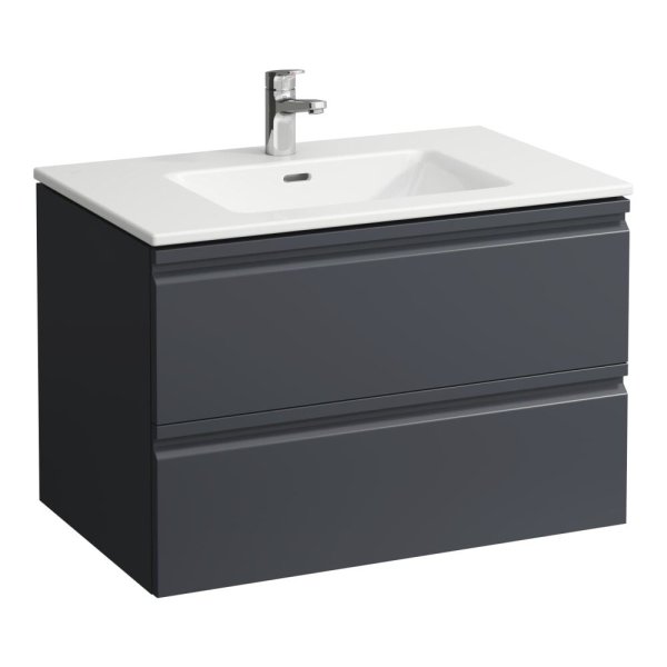 Laufen Pro S Laufen Pro S 800mm Slim Vanity Unit with Two Drawers & Basin  - Graphite