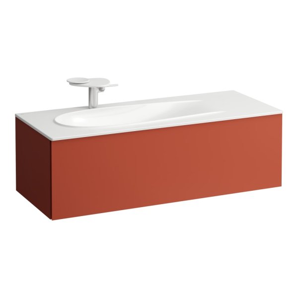 Laufen Alessi 1195mm 1 Drawer Vanity Unit with Left Hand Cut-Out - Terracota