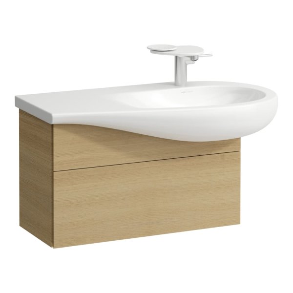 Laufen Alessi 730mm 1 Drawer Vanity Unit with Right Hand Cut-Out - Light Oak