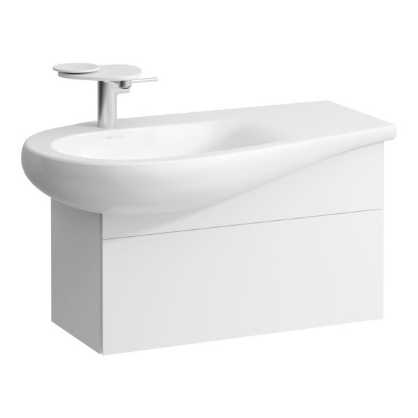 Laufen Alessi 730mm 1 Drawer Vanity Unit with Left Hand Cut-Out - Matt White