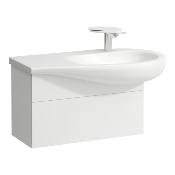 Laufen Alessi 730mm 1 Drawer Vanity Unit with Right Hand Cut-Out - Matt White