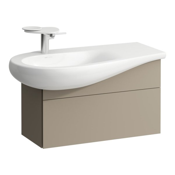 Laufen Alessi 730mm 1 Drawer Vanity Unit with Left Hand Cut-Out - Beige Pearl