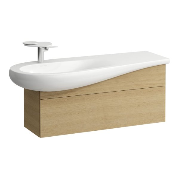 Laufen Alessi 995mm 1 Drawer Vanity Unit with Left Hand Cut-Out - Light Oak