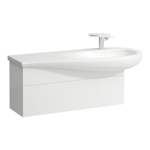 Laufen Alessi 995mm 1 Drawer Vanity Unit with Right Hand Cut-Out - Matt White