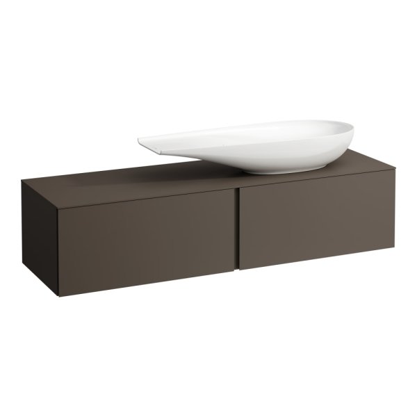 Laufen Alessi 1600mm Drawer Element with Right Cut-Out - Dark Brown