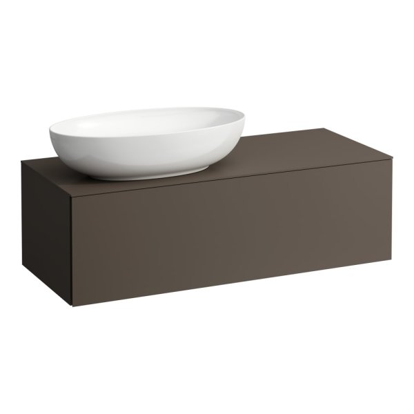 Laufen Alessi 1200mm Drawer Element with Left Oval Cut-Out - Dark Brown