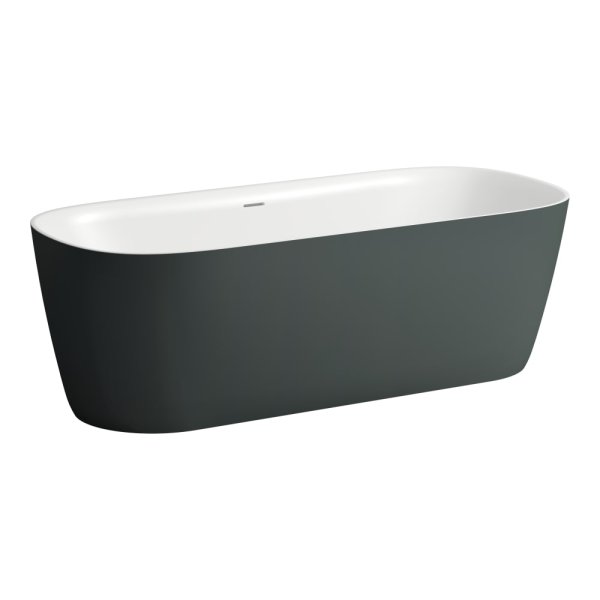 Laufen Meda 1800 x 800mm Freestanding Marbond Bath - Traffic Grey