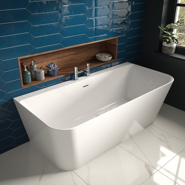 The White Space D-Shaped MK2 Freestanding Double Ended Bath - 1700mm x 800mm